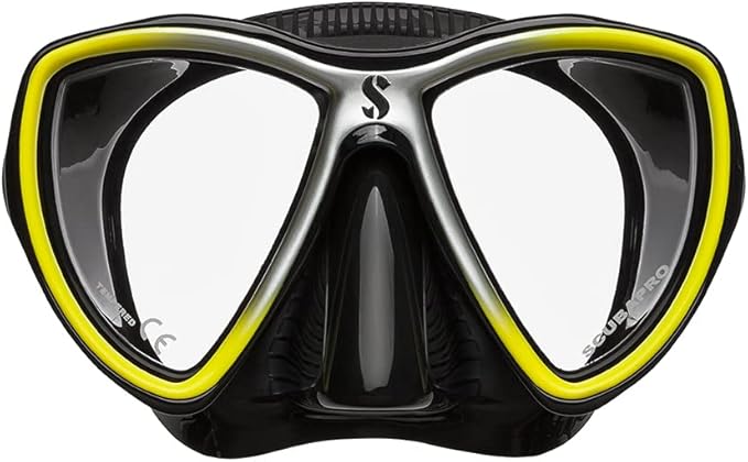 Scubapro Synergy Mini Diving Mask With Comfort Strap (Yellow/Silver With Black Skirt)