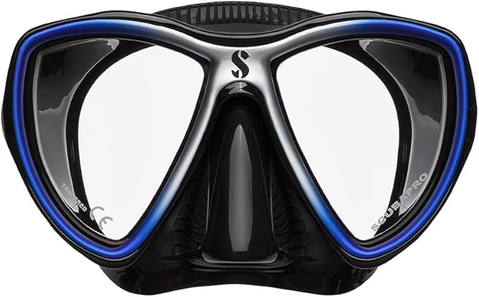 Scubapro Synergy Mini Diving Mask With Comfort Strap (Black/Silver With Black Skirt)