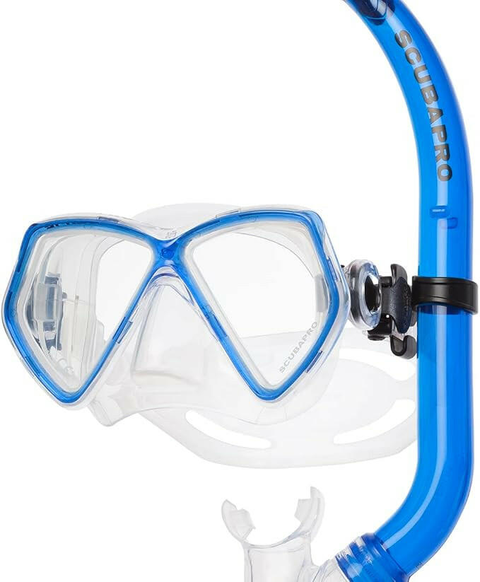 Scubapro Mini Vu Diving Mask Set With Snorkel, Blue.