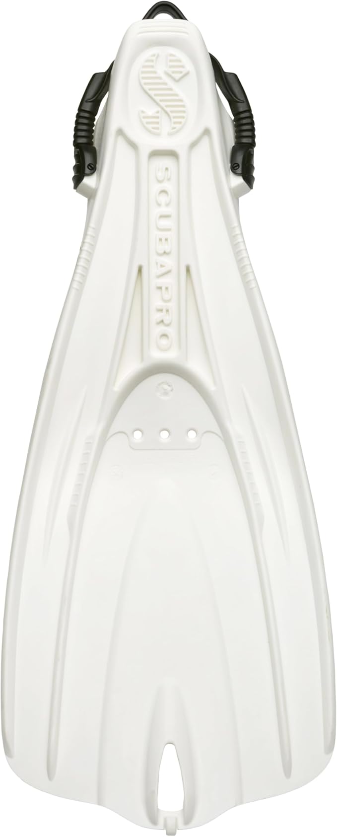Scubapro Go Travel Scuba Fin Set, Open Heel, White Fin With Black Bungee Strap For Snorkeling, Diving And Swimming, X-Small/Small