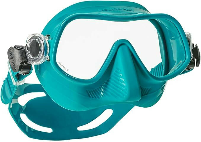 Scubapro Steel Pro Scuba Diving Mask For Freediving, Turquoise.