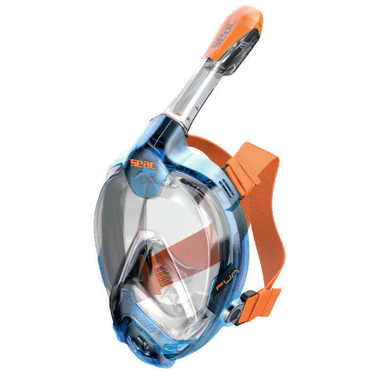 Seac Magica, Full Face Antifog Snorkelling Mask, Blue/Orange Xs-S.