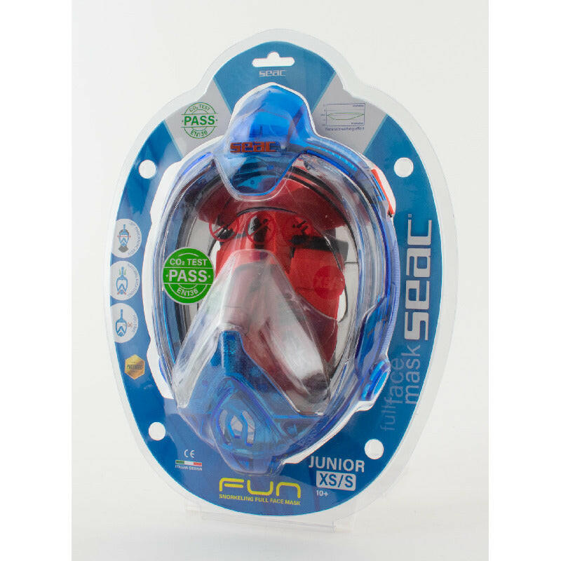 Seac Magica, Full Face Antifog Snorkelling Mask, Blue/Orange Xs-S.