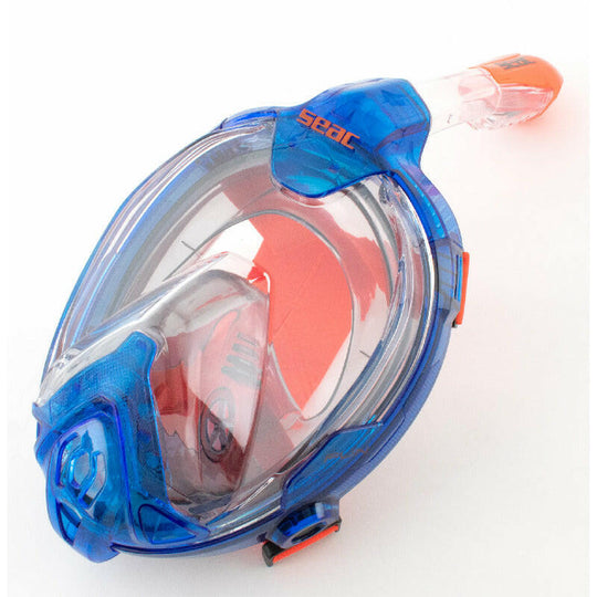 Seac Magica, Full Face Antifog Snorkelling Mask, Blue/Orange Xs-S.