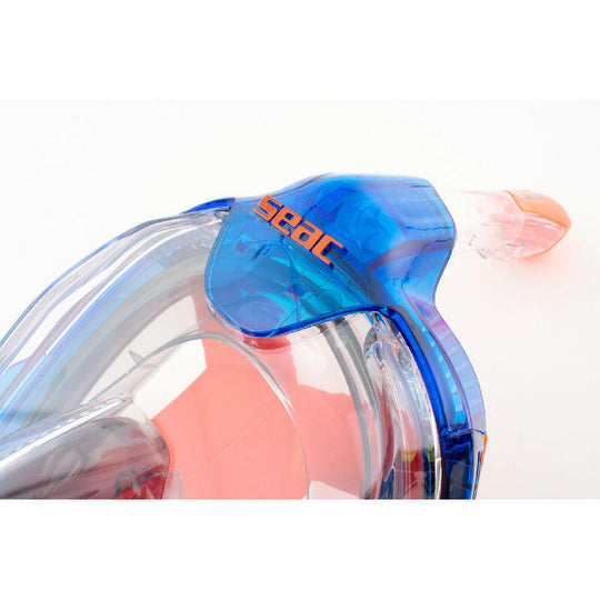 Seac Magica, Full Face Antifog Snorkelling Mask, Blue/Orange Xs-S.