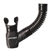 Scubapro Escape Semi-Dry Snorkel, With Purge Valve And Splashguard Barrel-Top Design, Black