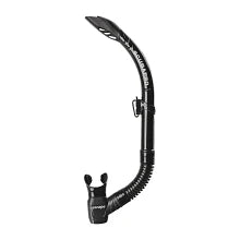 Scubapro Escape Semi-Dry Snorkel, With Purge Valve And Splashguard Barrel-Top Design, Black