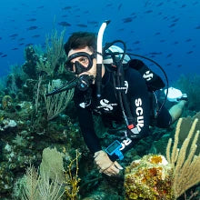 Scubapro Escape Semi-Dry Snorkel, With Purge Valve And Splashguard Barrel-Top Design, Black