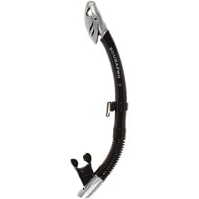 Scubapro Spectra Dry Snorkel With Purge Valve, Flexible Lower Corrugated Tube, Regulator-Style Mouthpiece And Quick-Connect Clip, Black/Silver.