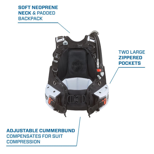 Scubapro Bella Womens Front-Adjustable Scuba Bcd With Air Inflator Regulator.