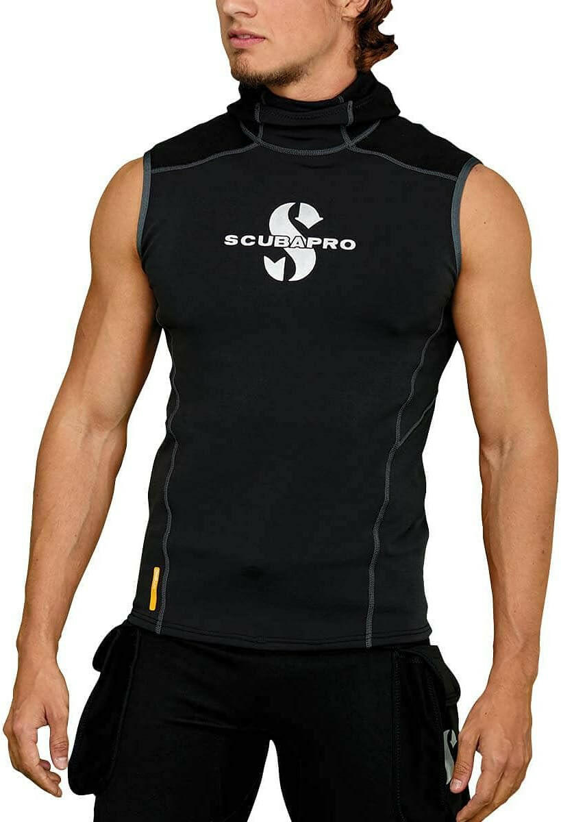 Scubapro Men's 1MM Hybrid Hooded Diving Vest, Black.