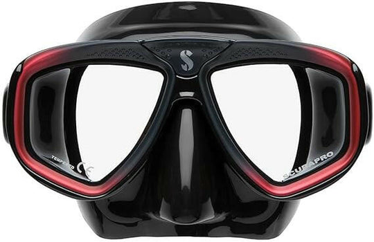 Scubapro Zoom Scuba Mask, Lens-Change System For Optical Lenses, Black/Red.