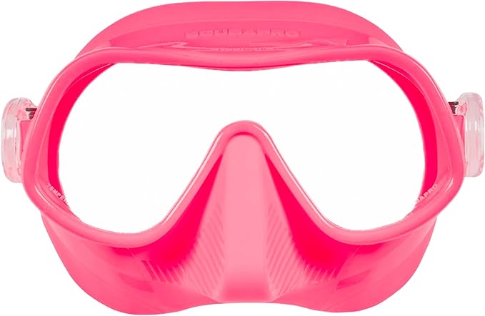 Scubapro Steel Pro Scuba Diving Mask For Freediving, With Single Lens And Frameless, Low Volume Design, Pink
