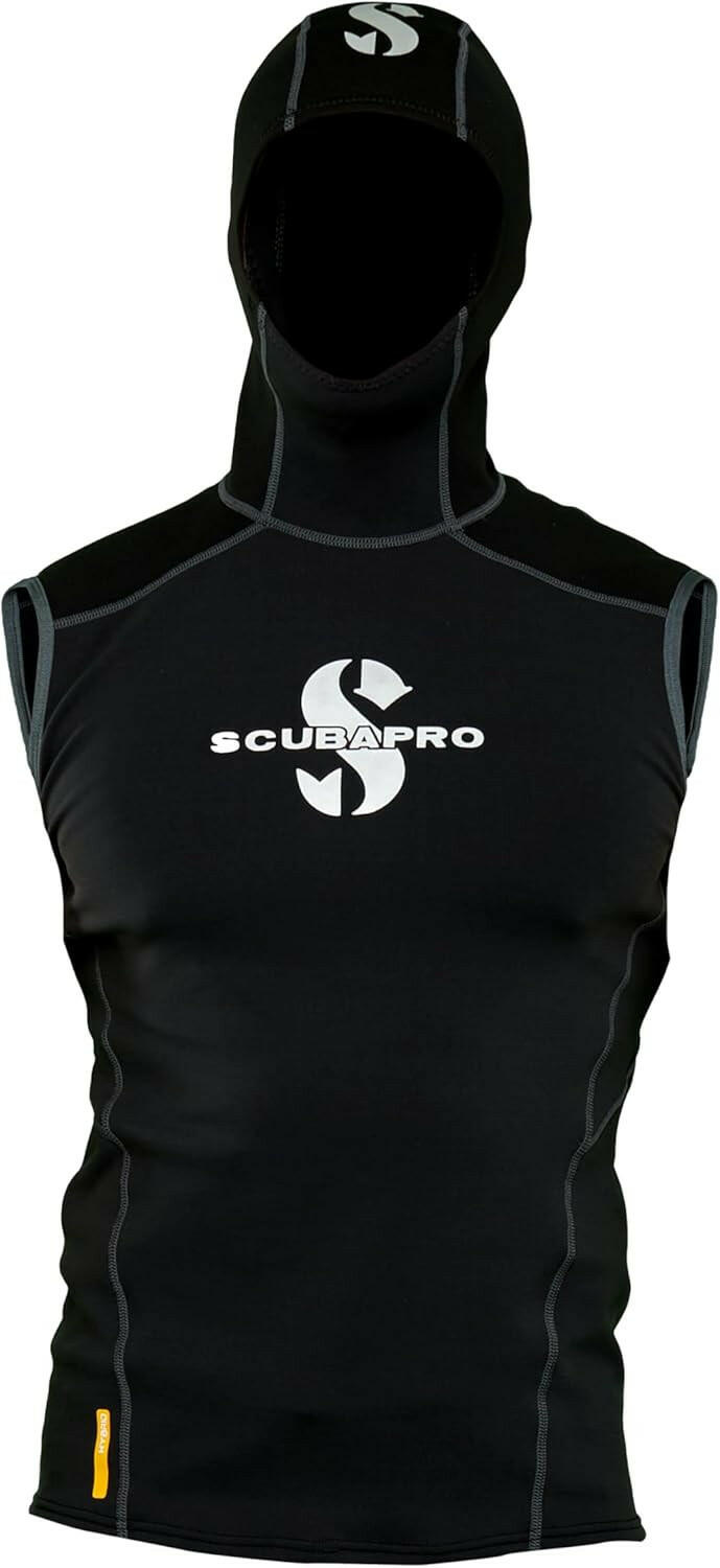 Scubapro Men's 1MM Hybrid Hooded Diving Vest, Black.