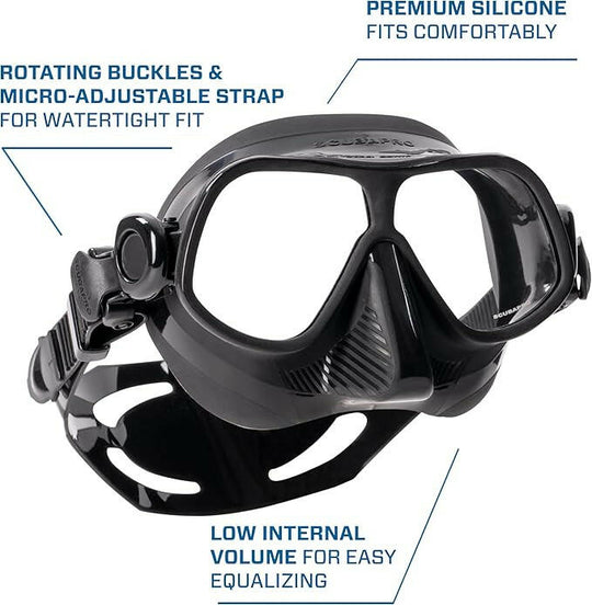 Scubapro Steel Comp Freediving Mask, Black.