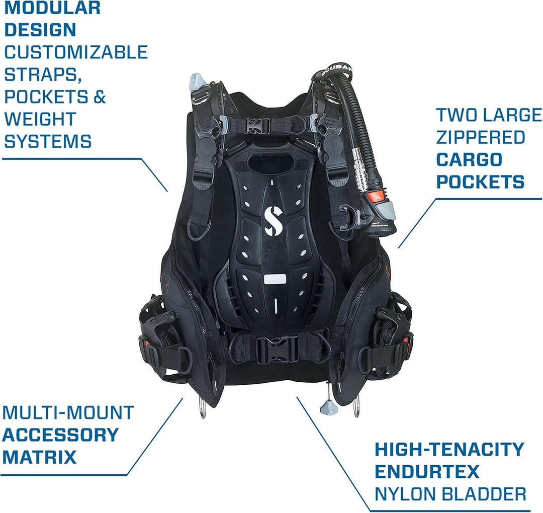 Scubapro Hydros X Mens  Bcd, Back Inflate with Air2 regulator inflator.