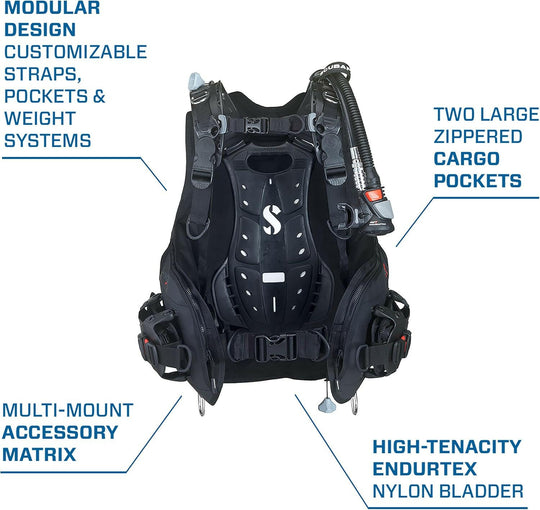 Scubapro Hydros X Mens  Bcd, Back Inflate with Air2 regulator inflator.