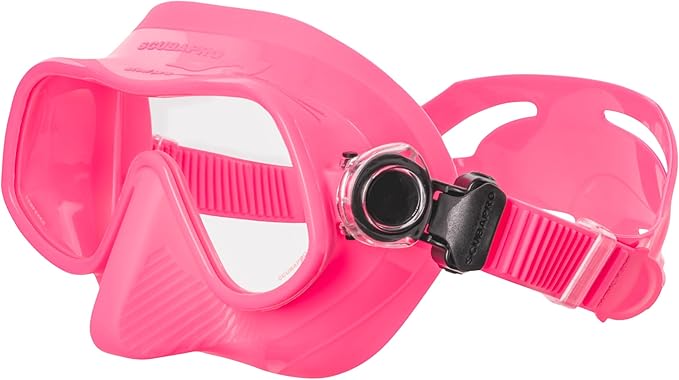 Scubapro Steel Pro Scuba Diving Mask For Freediving, With Single Lens And Frameless, Low Volume Design, Pink