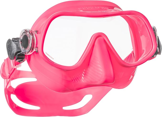 Scubapro Steel Pro Scuba Diving Mask For Freediving, With Single Lens And Frameless, Low Volume Design, Pink