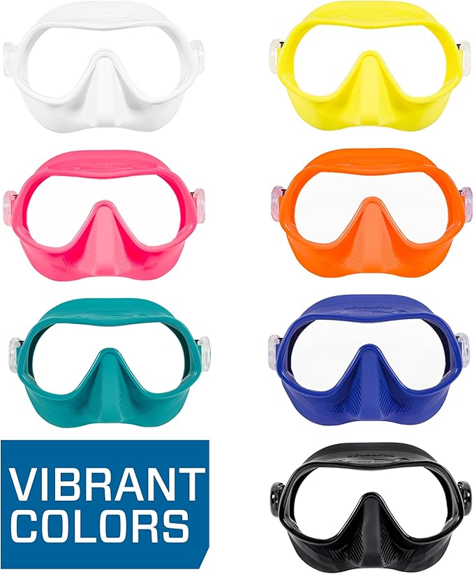 Scubapro Steel Pro Scuba Diving Mask For Freediving, With Single Lens And Frameless, Low Volume Design, Pink