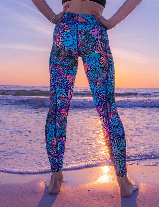 Spacefish Coralk Yp Womens Leggings  - M