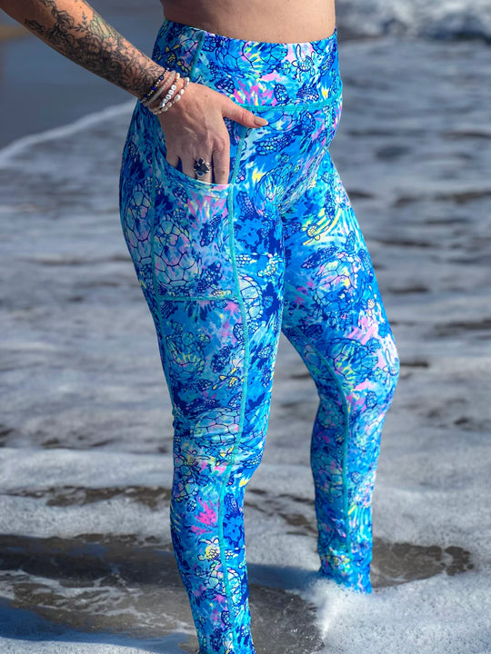 Spacefish Turtledye Yp Womens Leggings  - Xl