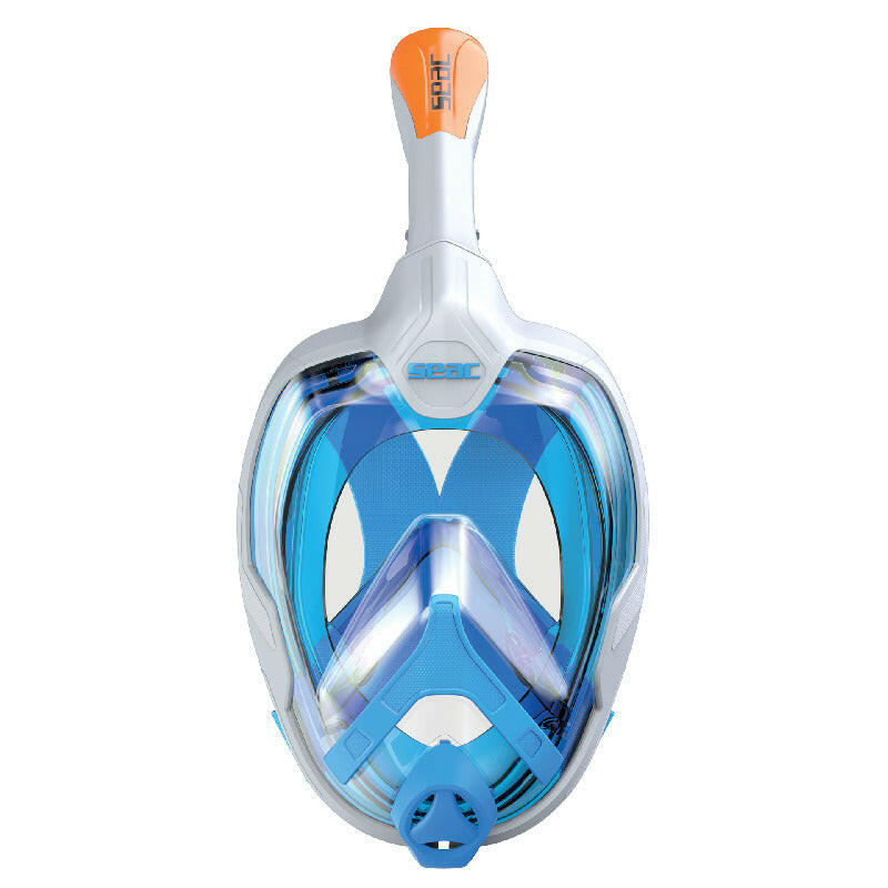 Seac Magica, Full Face Antifog Snorkelling Mask, White/Blue S-M.
