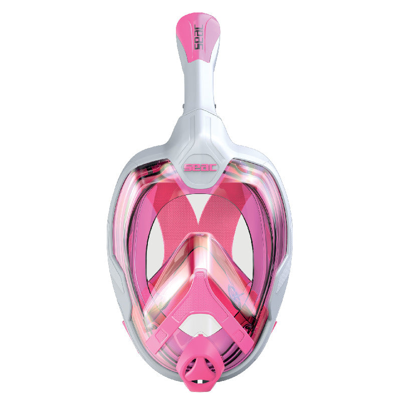 Seac Magica, Full Face Antifog Snorkelling Mask, White/Pink S-M