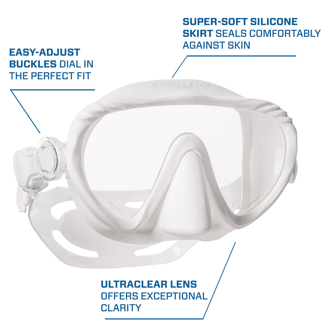 Scubapro Ghost Scuba Dive Mask, White