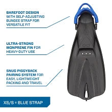 Scubapro Go Travel/Rental  - Black (Blue Strap) - Xs - S