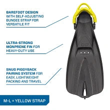 Scubapro Go Travel/Rental  - Black (Yellow Strap) - M - L