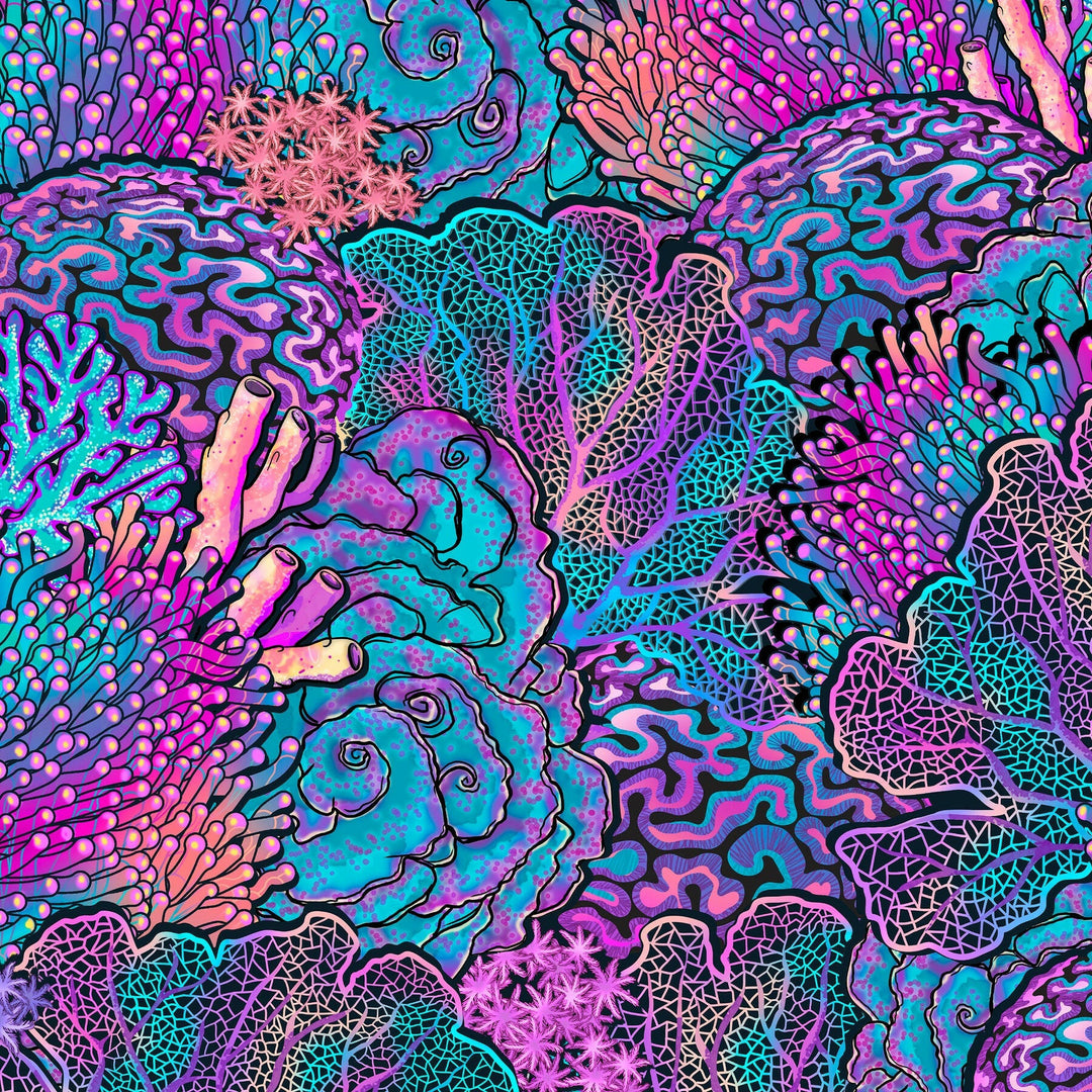 Spacefish Coral Kaleidoscope Women's Leggings.
