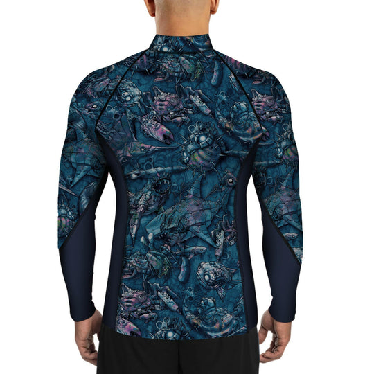 Spacefish M Clockoc Mz Mens / Unisex Zip Rashguard.