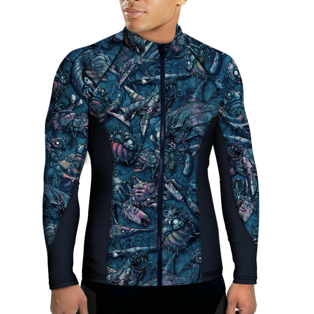 Spacefish M Clockoc Mz Mens / Unisex Zip Rashguard.