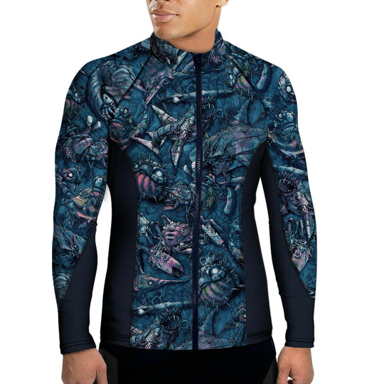 Spacefish M Clockoc Mz Mens / Unisex Zip Rashguard.