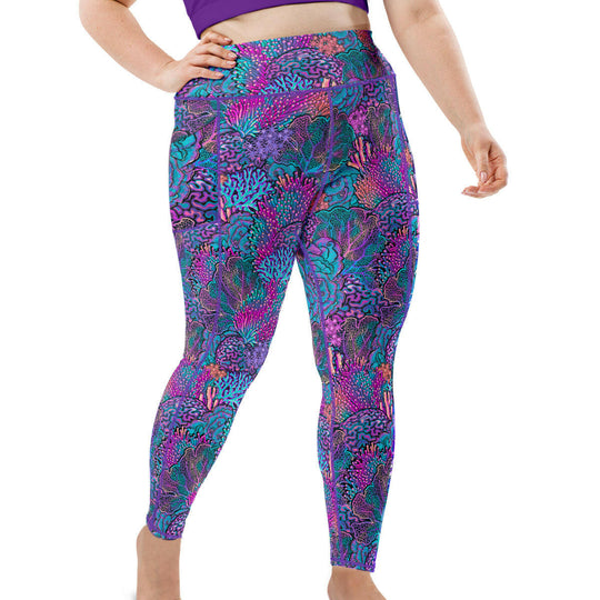 Spacefish Coral Kaleidoscope Women's Leggings.