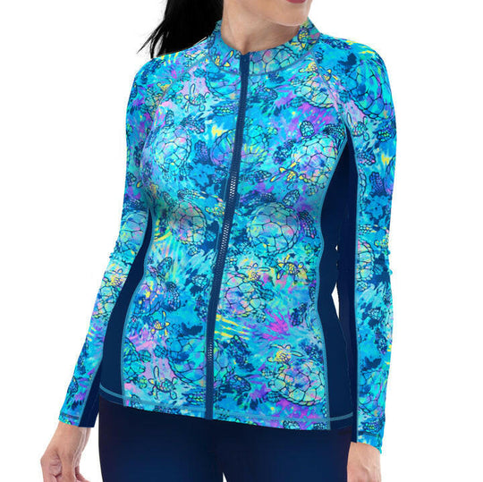 Spacefish Turledye Zr Womens Zip Rashguard.