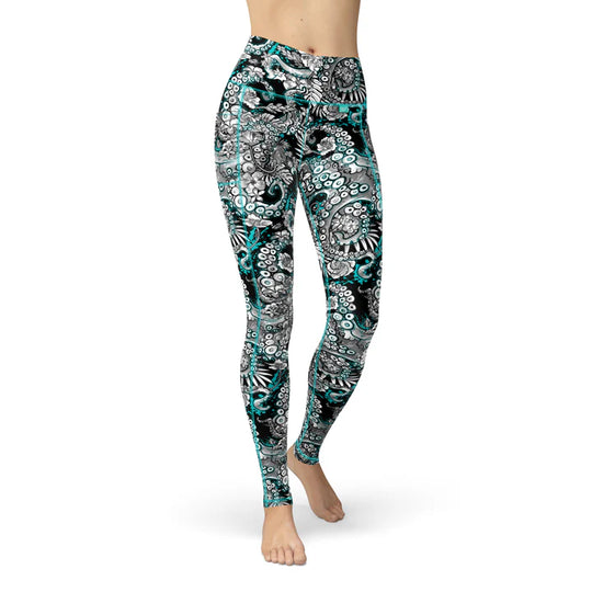 Spacefish Blueocto Yp Womens Leggings  - Xl