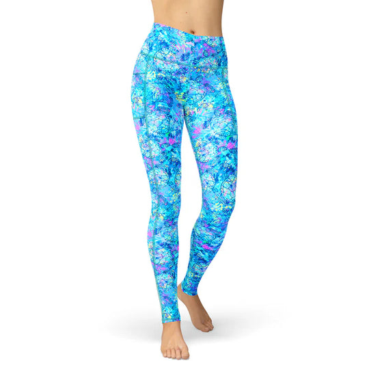Spacefish Turtledye Yp Womens Leggings  - M