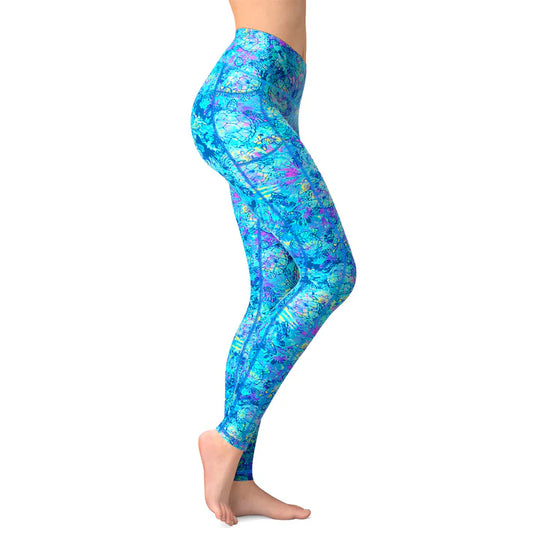 Spacefish Turtledye Yp Womens Leggings  - Xl