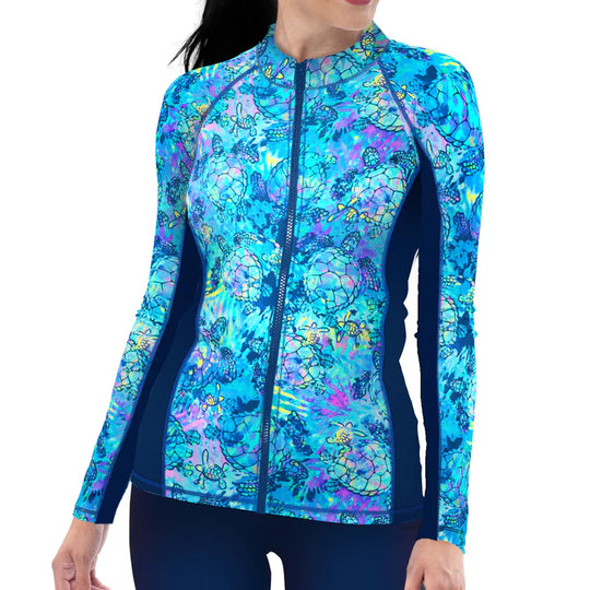 Spacefish Turledye Zr Womens Zip Rashguard.